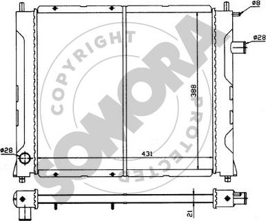 Somora 260740 - Radiator, engine cooling autospares.lv