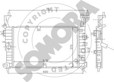 Somora 216040A - Radiator, engine cooling autospares.lv