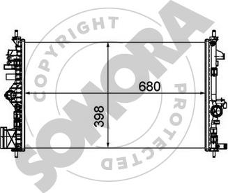 Somora 210840B - Radiator, engine cooling autospares.lv