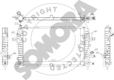 Somora 211840A - Radiator, engine cooling autospares.lv