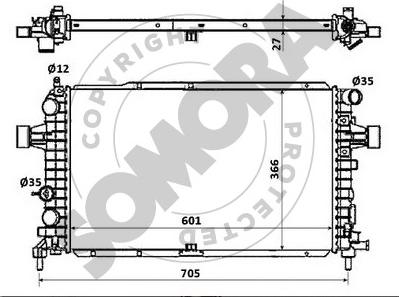 Somora 211840E - Radiator, engine cooling autospares.lv