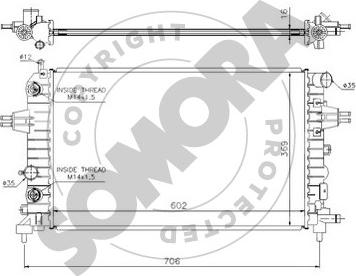 Somora 211840 - Radiator, engine cooling autospares.lv