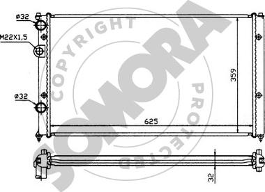 Somora 280244 - Radiator, engine cooling autospares.lv