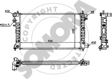 Somora 224 142 - Radiator, engine cooling autospares.lv