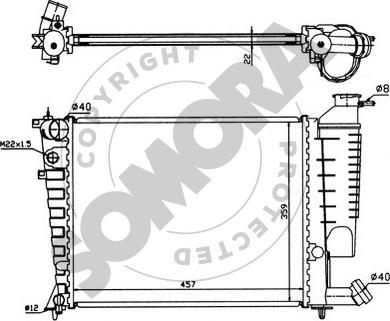 Somora 220540 - Radiator, engine cooling autospares.lv