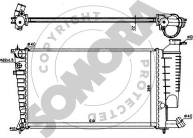 Somora 220541 - Radiator, engine cooling autospares.lv