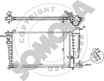 Somora 220640D - Radiator, engine cooling autospares.lv