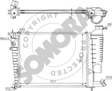 Somora 220643 - Radiator, engine cooling autospares.lv