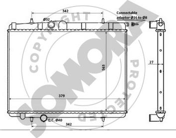 Somora 221340E - Radiator, engine cooling autospares.lv