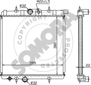 Somora 221340 - Radiator, engine cooling autospares.lv