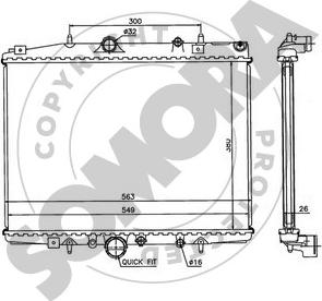 Somora 223240G - Radiator, engine cooling autospares.lv