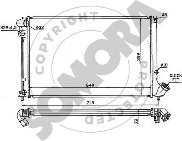 Somora 223240L - Radiator, engine cooling autospares.lv