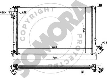 Somora 223 242 - Radiator, engine cooling autospares.lv