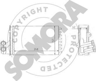 Somora 223250A - Heat Exchanger, interior heating autospares.lv