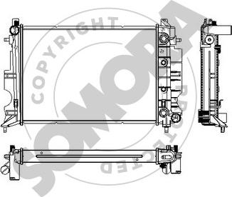 Somora 271140D - Radiator, engine cooling autospares.lv