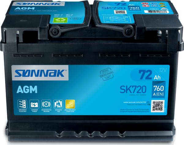 Sonnak SK720 - Starter Battery autospares.lv