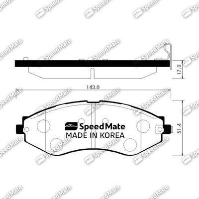 SpeedMate SM-BPG014 - Brake Pad Set, disc brake autospares.lv