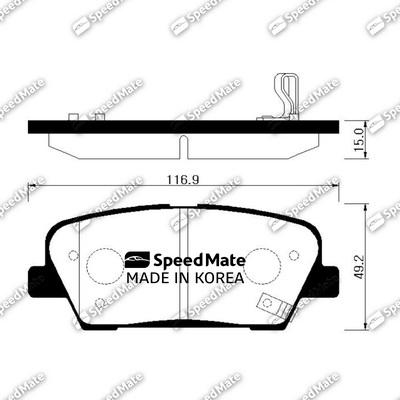 SpeedMate SM-BPH045 - Brake Pad Set, disc brake autospares.lv