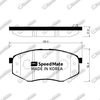 SpeedMate SM-BPH046 - Brake Pad Set, disc brake autospares.lv