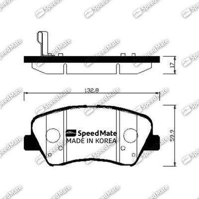 SpeedMate SM-BPH048 - Brake Pad Set, disc brake autospares.lv