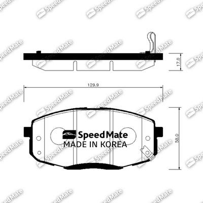 SpeedMate SM-BPH043 - Brake Pad Set, disc brake autospares.lv