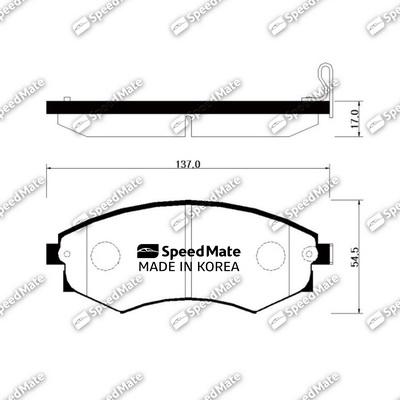 SpeedMate SM-BPH004 - Brake Pad Set, disc brake autospares.lv