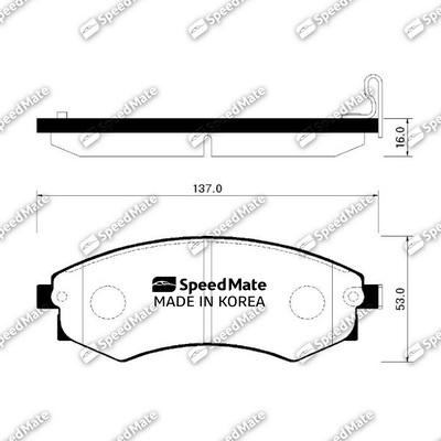 SpeedMate SM-BPH006 - Brake Pad Set, disc brake autospares.lv