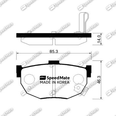 SpeedMate SM-BPH008 - Brake Pad Set, disc brake autospares.lv
