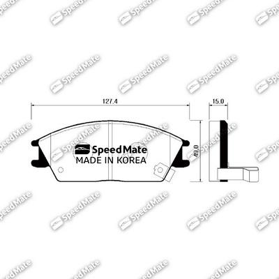 SpeedMate SM-BPH003 - Brake Pad Set, disc brake autospares.lv