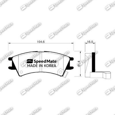 SpeedMate SM-BPH016 - Brake Pad Set, disc brake autospares.lv