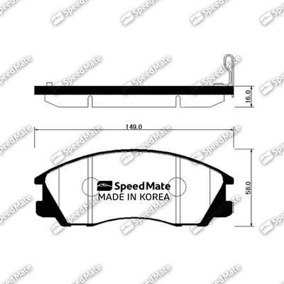 SpeedMate SM-BPH017 - Brake Pad Set, disc brake autospares.lv