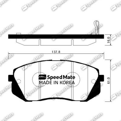 SpeedMate SM-BPH037 - Brake Pad Set, disc brake autospares.lv