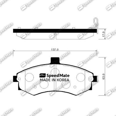 SpeedMate SM-BPH025 - Brake Pad Set, disc brake autospares.lv