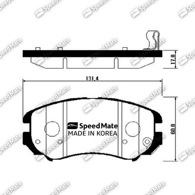 SpeedMate SM-BPH026 - Brake Pad Set, disc brake autospares.lv