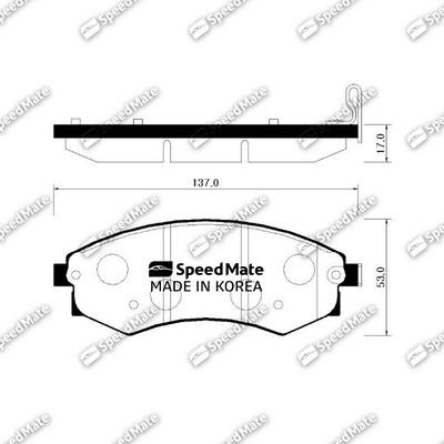 SpeedMate SM-BPH020 - Brake Pad Set, disc brake autospares.lv