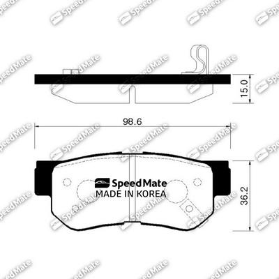 SpeedMate SM-BPH022 - Brake Pad Set, disc brake autospares.lv