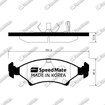 SpeedMate SM-BPK043 - Brake Pad Set, disc brake autospares.lv