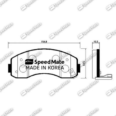 SpeedMate SM-BPK004 - Brake Pad Set, disc brake autospares.lv