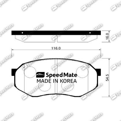 SpeedMate SM-BPK005 - Brake Pad Set, disc brake autospares.lv