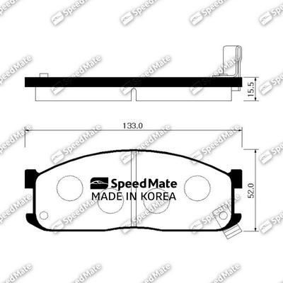 SpeedMate SM-BPK001 - Brake Pad Set, disc brake autospares.lv