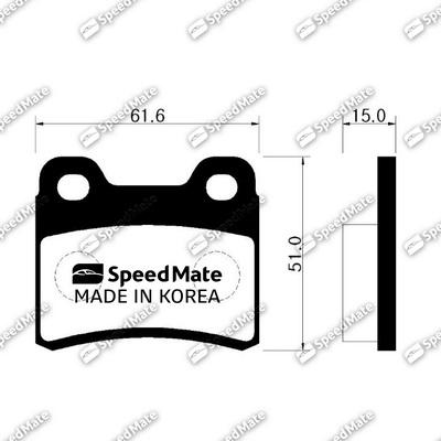 SpeedMate SM-BPK008 - Brake Pad Set, disc brake autospares.lv