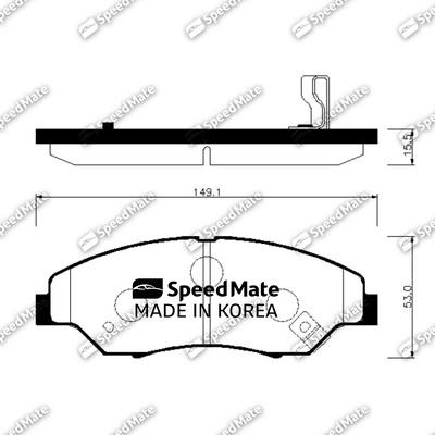 SpeedMate SM-BPK019 - Brake Pad Set, disc brake autospares.lv