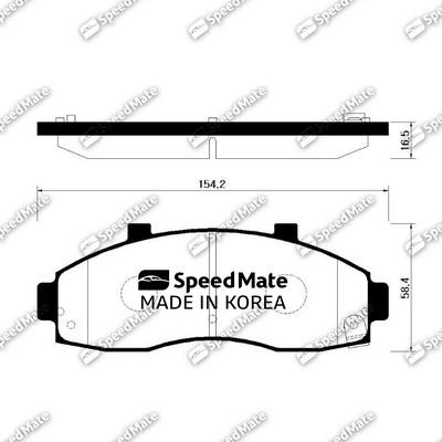 SpeedMate SM-BPK015 - Brake Pad Set, disc brake autospares.lv