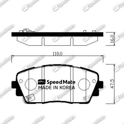 SpeedMate SM-BPK039 - Brake Pad Set, disc brake autospares.lv