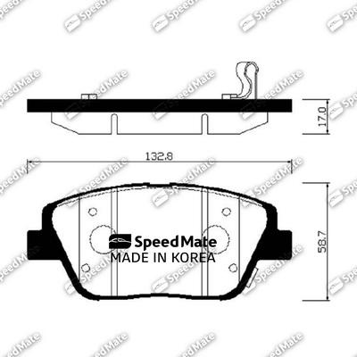 SpeedMate SM-BPK038 - Brake Pad Set, disc brake autospares.lv