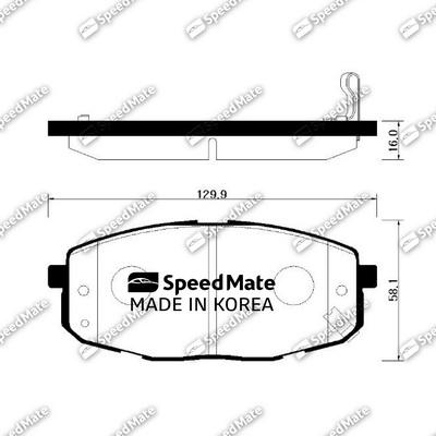 SpeedMate SM-BPK024 - Brake Pad Set, disc brake autospares.lv