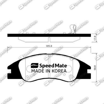 SpeedMate SM-BPK026 - Brake Pad Set, disc brake autospares.lv