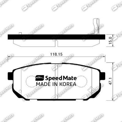 SpeedMate SM-BPK023 - Brake Pad Set, disc brake autospares.lv