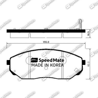 SpeedMate SM-BPK022 - Brake Pad Set, disc brake autospares.lv