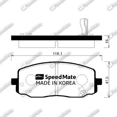 SpeedMate SM-BPK027 - Brake Pad Set, disc brake autospares.lv